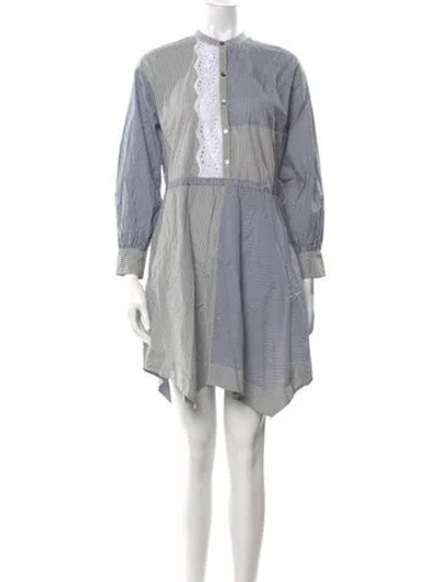Pre-owned La Vie Rebecca Taylor Striped Mini Dress In Blue