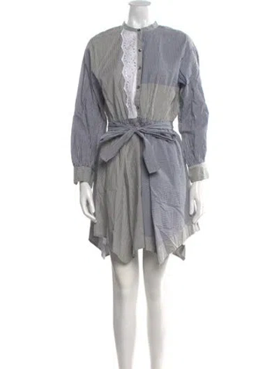 Pre-owned La Vie Rebecca Taylor Striped Mini Dress In Blue