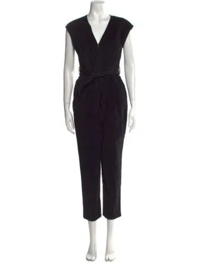 Pre-owned La Vie Rebecca Taylor V-neck Jumpsuit In Black