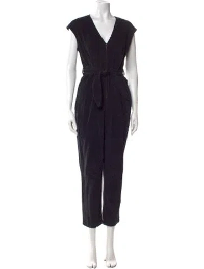 Pre-owned La Vie Rebecca Taylor V-neck Jumpsuit In Black