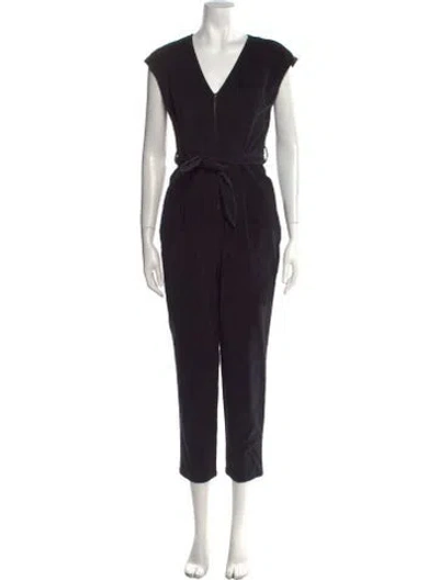 Pre-owned La Vie Rebecca Taylor V-neck Jumpsuit In Black