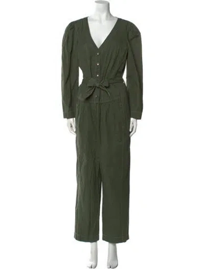 Pre-owned La Vie Rebecca Taylor V-neck Jumpsuit In Green