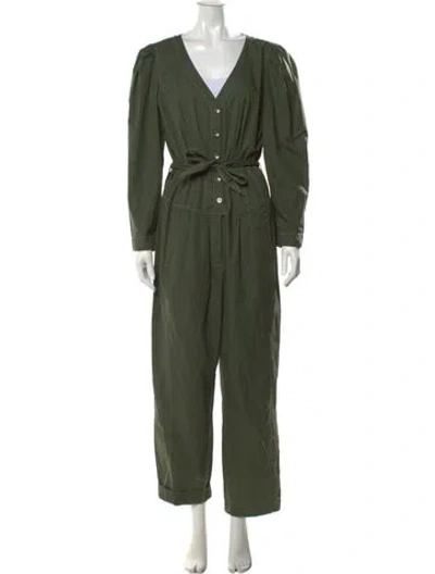 Pre-owned La Vie Rebecca Taylor V-neck Jumpsuit In Green