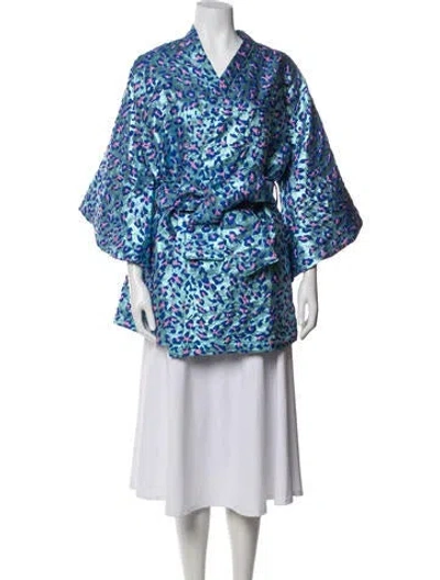 Pre-owned La Vie Style House Animal Print Jacket In Blue