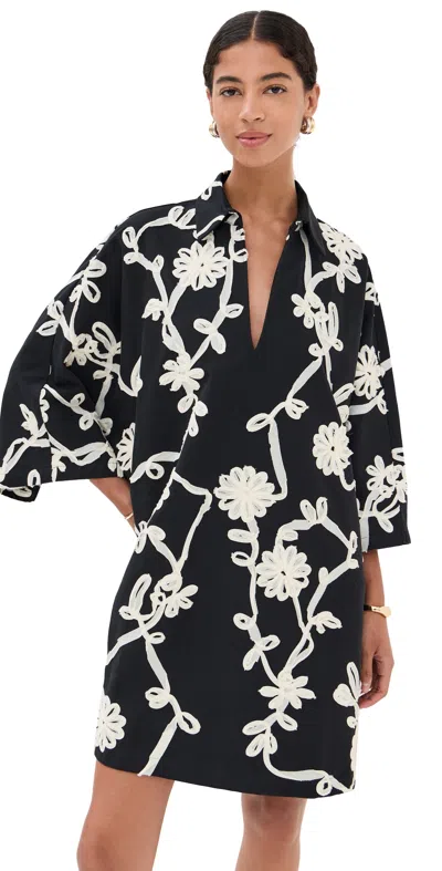 La Vie Style House Black + White Ribbon Floral Mini Everyda Black/white