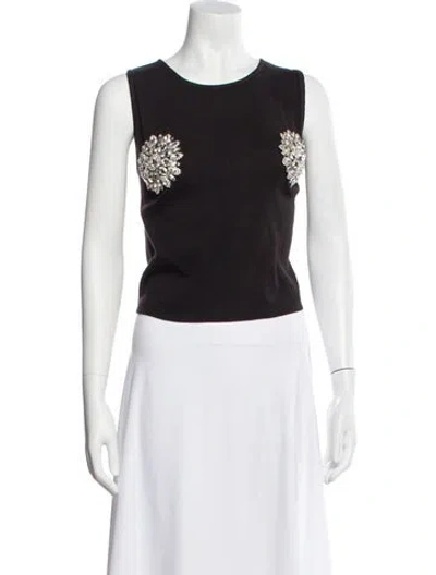 Pre-owned La Vie Style House Crew Neck Sleeveless Top In Black