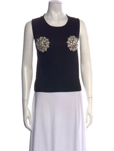 Pre-owned La Vie Style House Crew Neck Sleeveless Top W/ Tags In Black