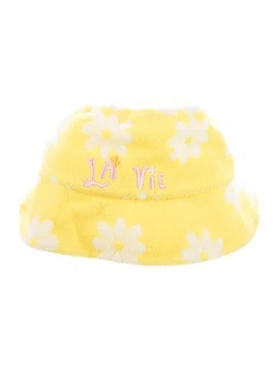 Pre-owned La Vie Style House Floral Bucket Hat In Yellow