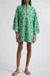 LA VIE STYLE HOUSE FLORAL EMBROIDERY COVER-UP MINI CAFTAN