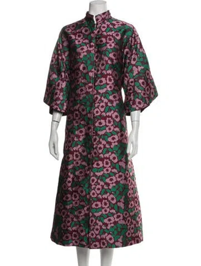 Pre-owned La Vie Style House Floral Print Coat In Multicolor