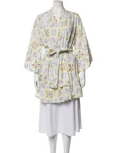 Pre-owned La Vie Style House Floral Print Jacket In Blue