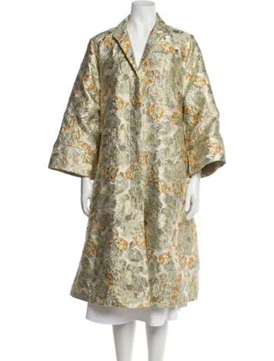 Pre-owned La Vie Style House Floral Print Jacket In Green