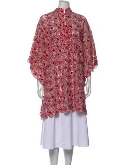 Pre-owned La Vie Style House Floral Print Knee-length Dress In Red