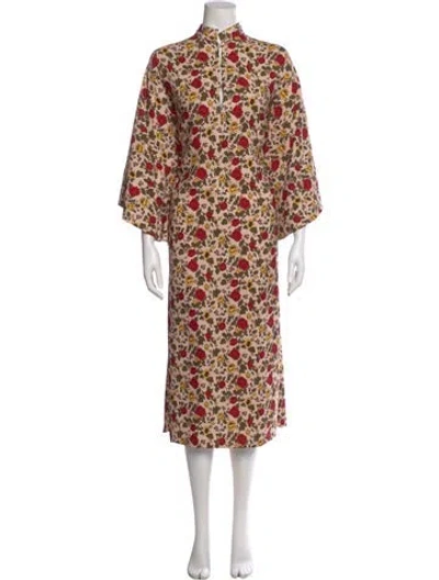 Pre-owned La Vie Style House Floral Print Long Dress In Multi