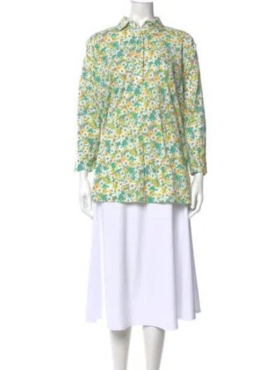 Pre-owned La Vie Style House Floral Print Long Sleeve Top In Multi
