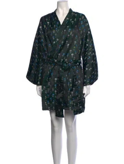Pre-owned La Vie Style House Floral Print Mini Dress In Black