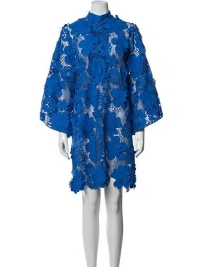 Pre-owned La Vie Style House Floral Print Mini Dress In Blue
