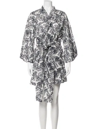 Pre-owned La Vie Style House Floral Print Mini Dress In Blue