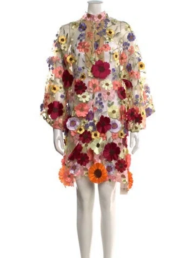 Pre-owned La Vie Style House Floral Print Mini Dress In Multi