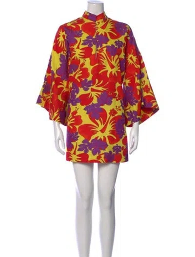 Pre-owned La Vie Style House Floral Print Mini Dress In Multicolor