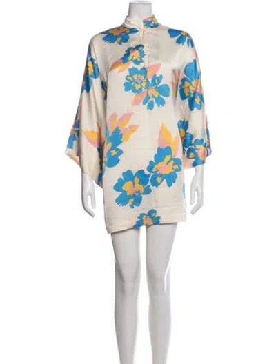 Pre-owned La Vie Style House Floral Print Mini Dress In Multicolor