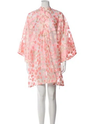 Pre-owned La Vie Style House Floral Print Mini Dress In Pink