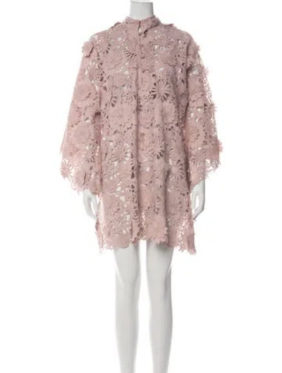 Pre-owned La Vie Style House Floral Print Mini Dress In Pink