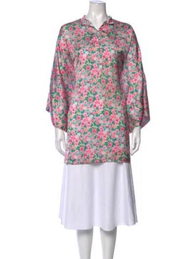 Pre-owned La Vie Style House Floral Print Mini Dress In Pink