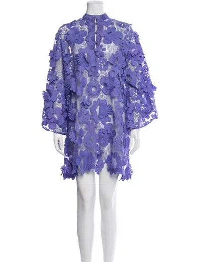 Pre-owned La Vie Style House Floral Print Mini Dress In Purple