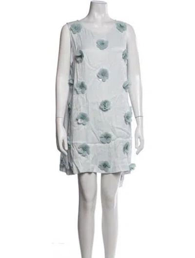 Pre-owned La Vie Style House Floral Print Mini Dress In White