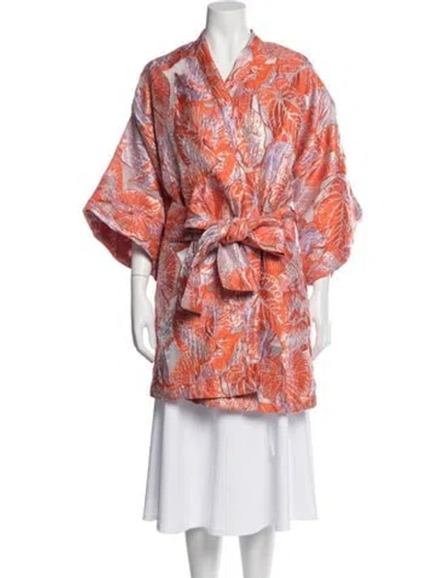 Pre-owned La Vie Style House Floral Print Robe In Multi