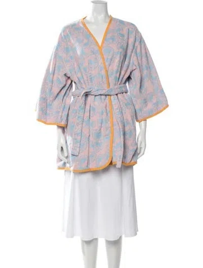 Pre-owned La Vie Style House Floral Print Robe In Pink
