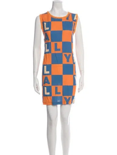 Pre-owned La Vie Style House Graphic Print Mini Dress W/ Tags In Orange