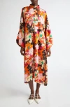 La Vie Style House Hibiscus Print Cover-up Caftan In Multi