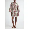La Vie Style House Jewel Floral Sequin Caftan In Multi Ivory/floral Print