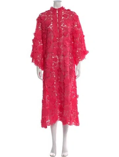 Pre-owned La Vie Style House Lace Long Dress In Pink