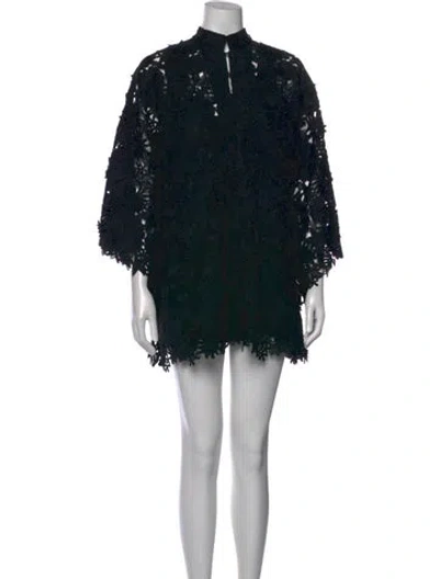 Pre-owned La Vie Style House Lace Pattern Mini Dress In Black
