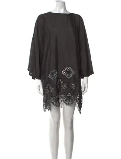 Pre-owned La Vie Style House Lace Pattern Mini Dress In Grey