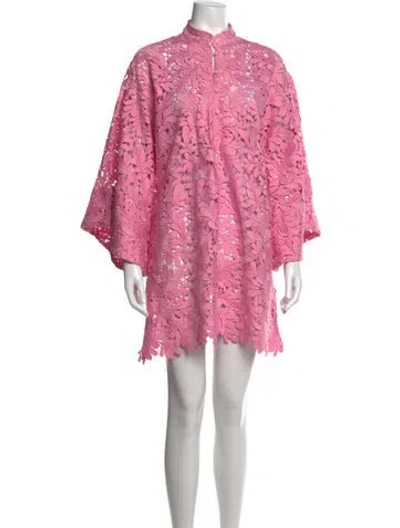 Pre-owned La Vie Style House Lace Pattern Mini Dress In Pink