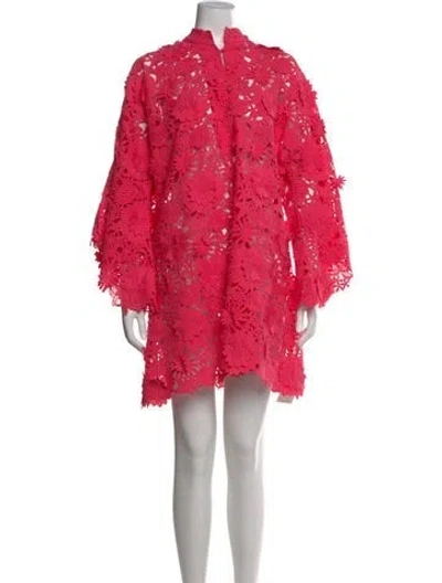 Pre-owned La Vie Style House Lace Pattern Mini Dress In Pink