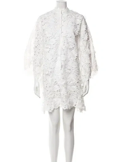 Pre-owned La Vie Style House Lace Pattern Mini Dress In White