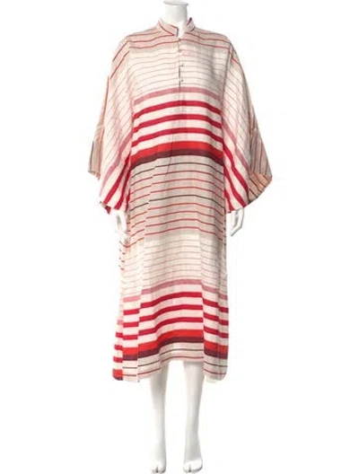 Pre-owned La Vie Style House Linen Long Dress In Multi