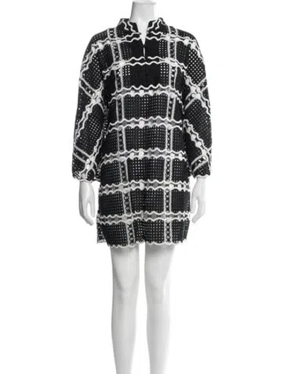 Pre-owned La Vie Style House Patterned Mini Dress In Black