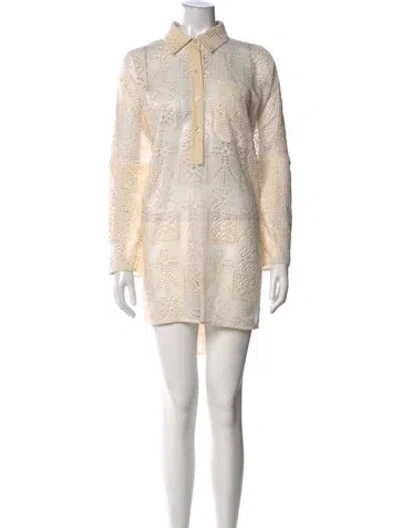 Pre-owned La Vie Style House Patterned Mini Dress In Neutrals