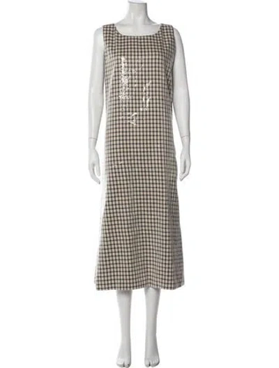 Pre-owned La Vie Style House Plaid Print Long Dress In Multi