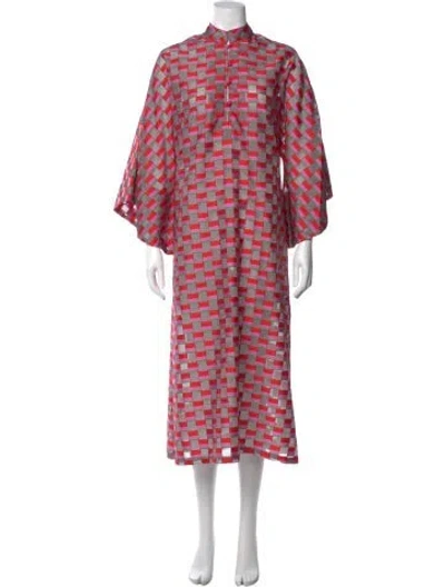 Pre-owned La Vie Style House Plaid Print Long Dress In Multi