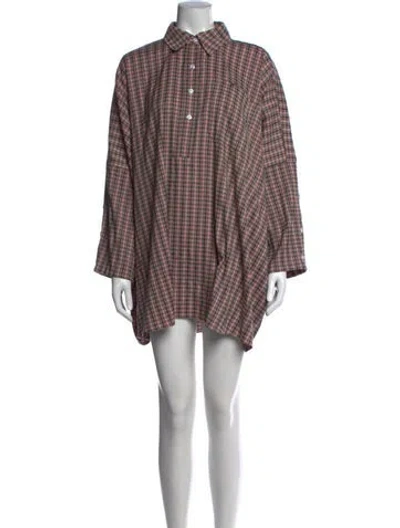 Pre-owned La Vie Style House Plaid Print Mini Dress In Multicolor