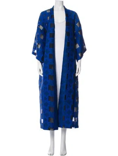 Pre-owned La Vie Style House Printed Coat In Blue