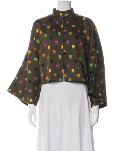 Pre-owned La Vie Style House Printed Jacket W/ Tags In Green
