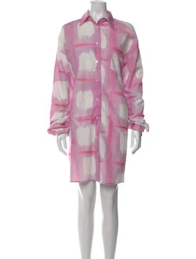 Pre-owned La Vie Style House Printed Knee-length Dress In Purple